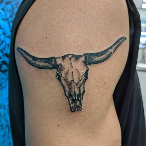 Longhorn Skull Tattoo