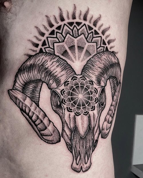 Ram Skull Tattoo