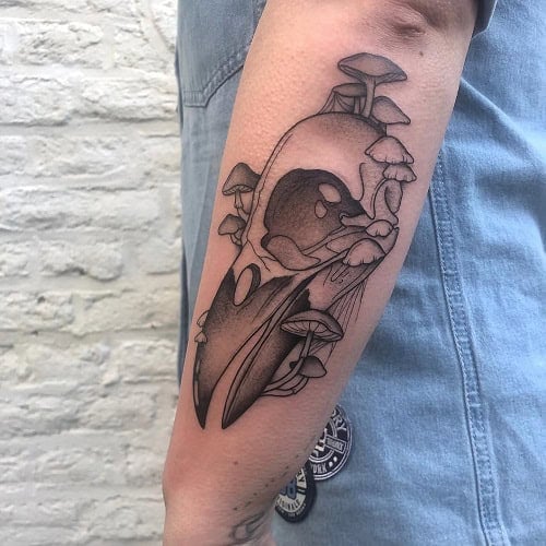 Raven Skull Tattoo