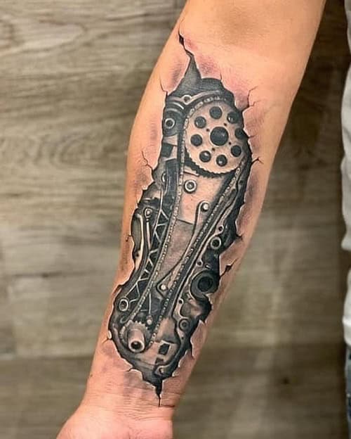 Realistic Biomechanical Tattoo