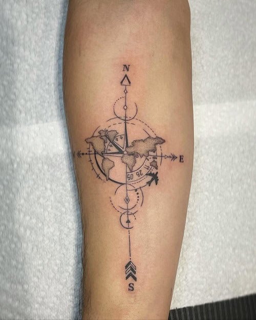 Simple Compass Tattoo