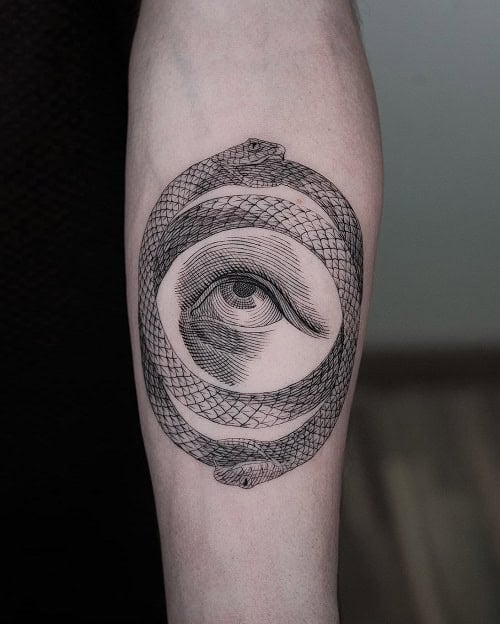 Simple Eye Tattoo On Arm