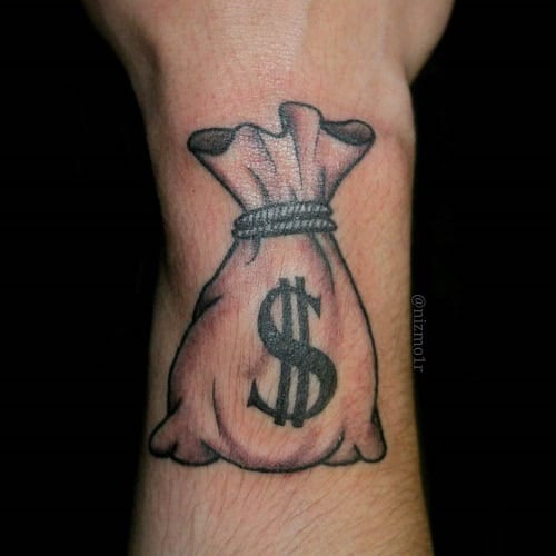 Simple Money Bag Tattoo
