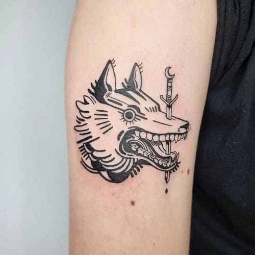 Small Wolf Tattoo