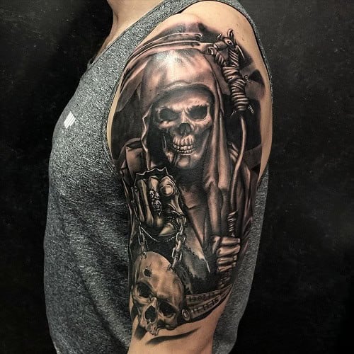 Wicked Demon Grim Reaper Tattoo