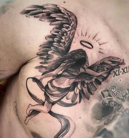 Memorial Angel Tattoo