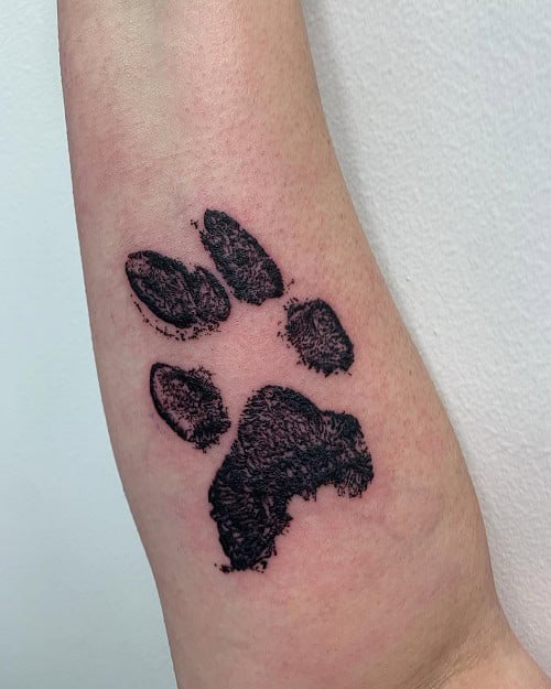 Memorial Paw Print Tattoo