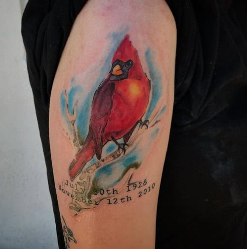 Memorial Red Cardinal Tattoo