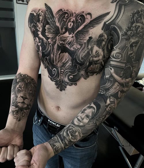 Religious Chest Tattoo