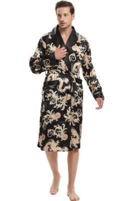 Haseil Men's Satin Robe