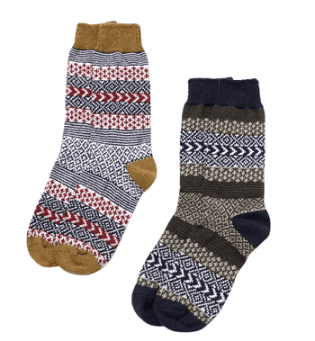 Madewell American Trench Cotton Fair Isle Socks