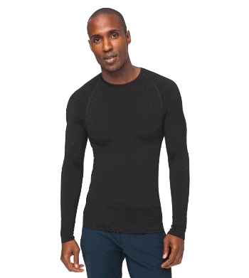 Men's thermal shirt on male model 