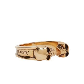 Alexander McQueen Skull Gold-Tone Ring
