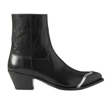 Celine Homme Embellished Embroidered Leather Chelsea Boots