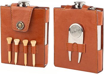 Golf Flask Gift Set