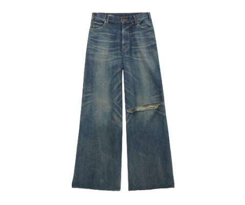 Celine Homme Wide-Leg Distressed Jeans