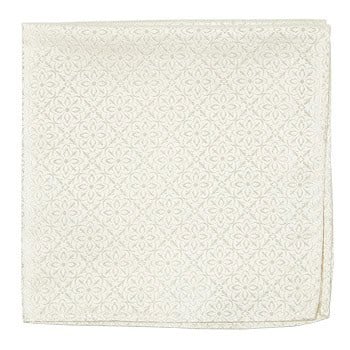 Tie Bar Opulent Ivory Pocket Square