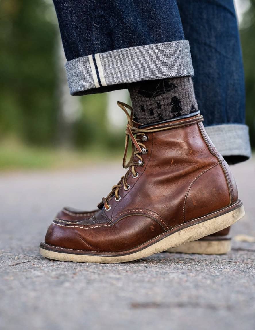 close up of Red Wing Moc's