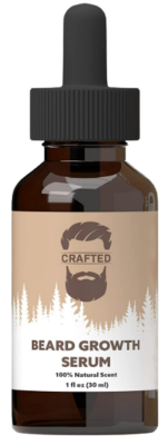 A bottle of Crafted Beard Growth Serum