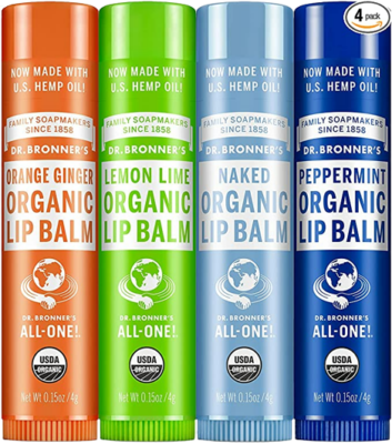 Dr. Bronner’s Organic Lip Balm 4-Pack