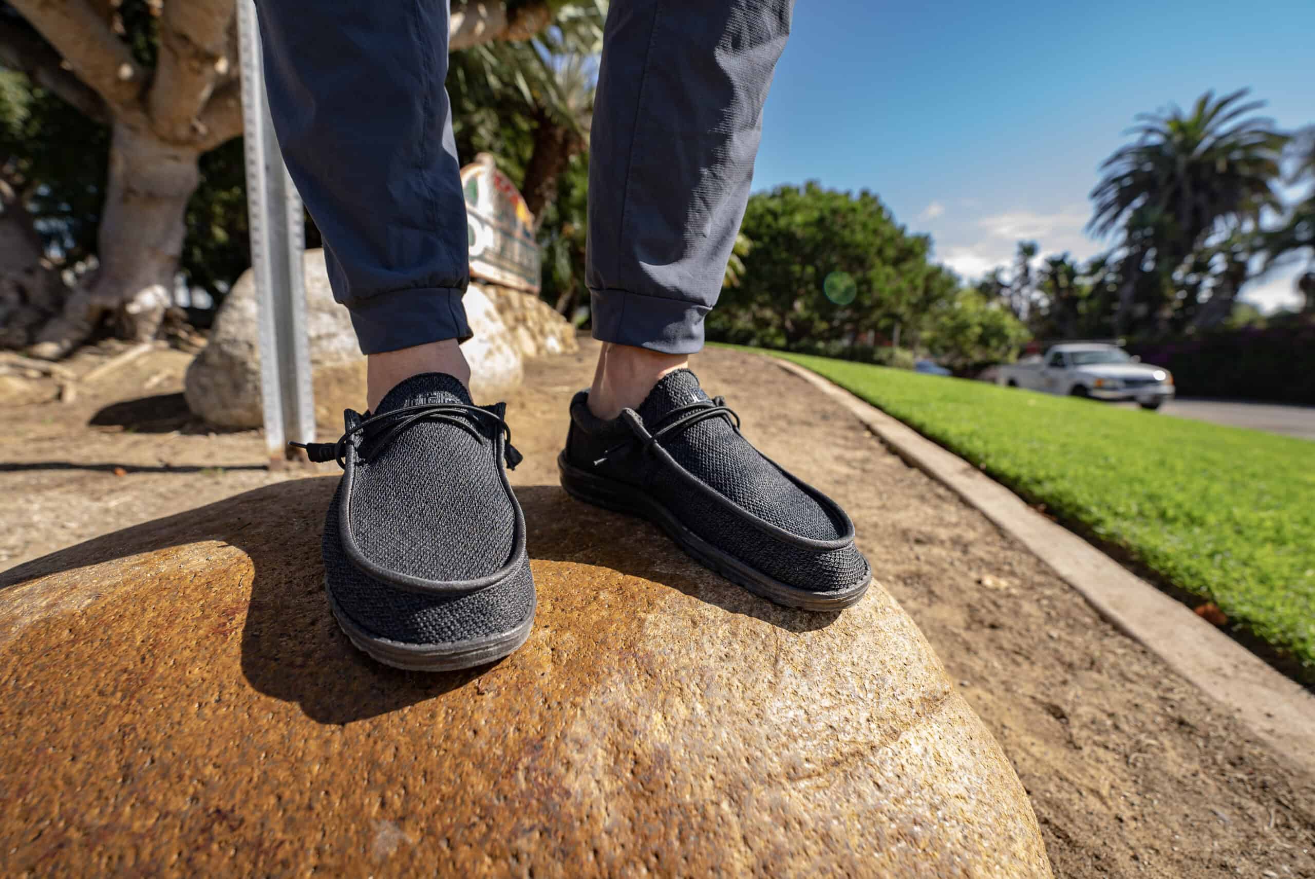 close up of hey dude shoes