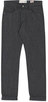 A pair of YMC x Hawksmill Loose Tapered Japanese Selvedge Jeans (Navy Stripe)