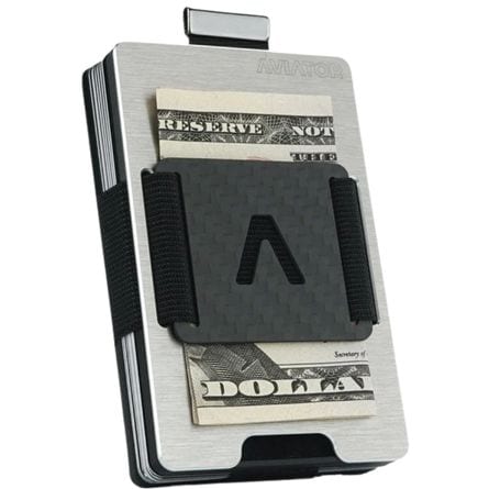 AviatorWalletBrushedSilverSlim_BestMetalWallets