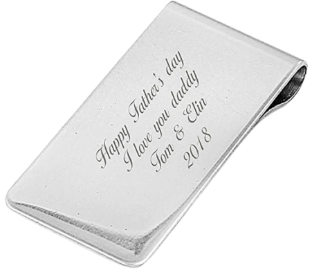 Blue Pearl Laser Engraved Money Clip