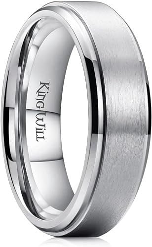 King Will Mens Titanium Wedding Ring
