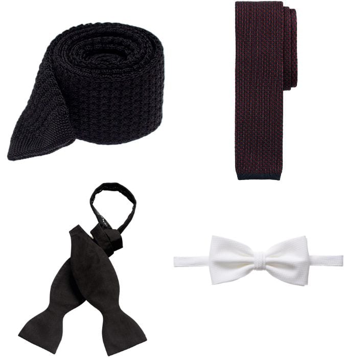 Men's bow ties and knitted ties
