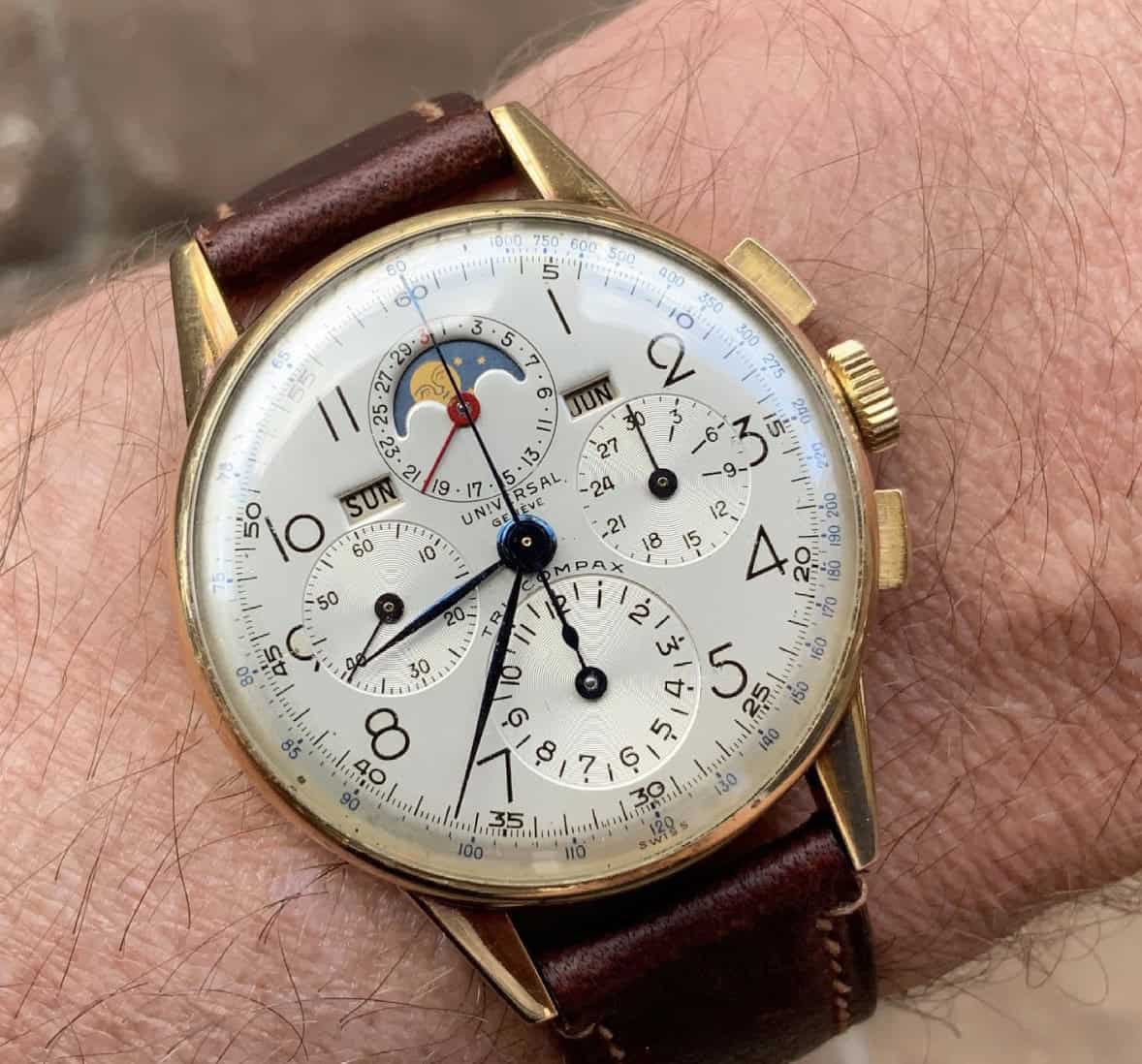 moonphase watch on wrist
