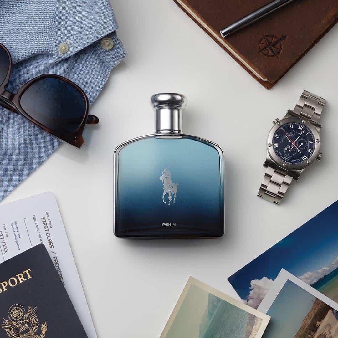 A bottle of Polo Deep Blue