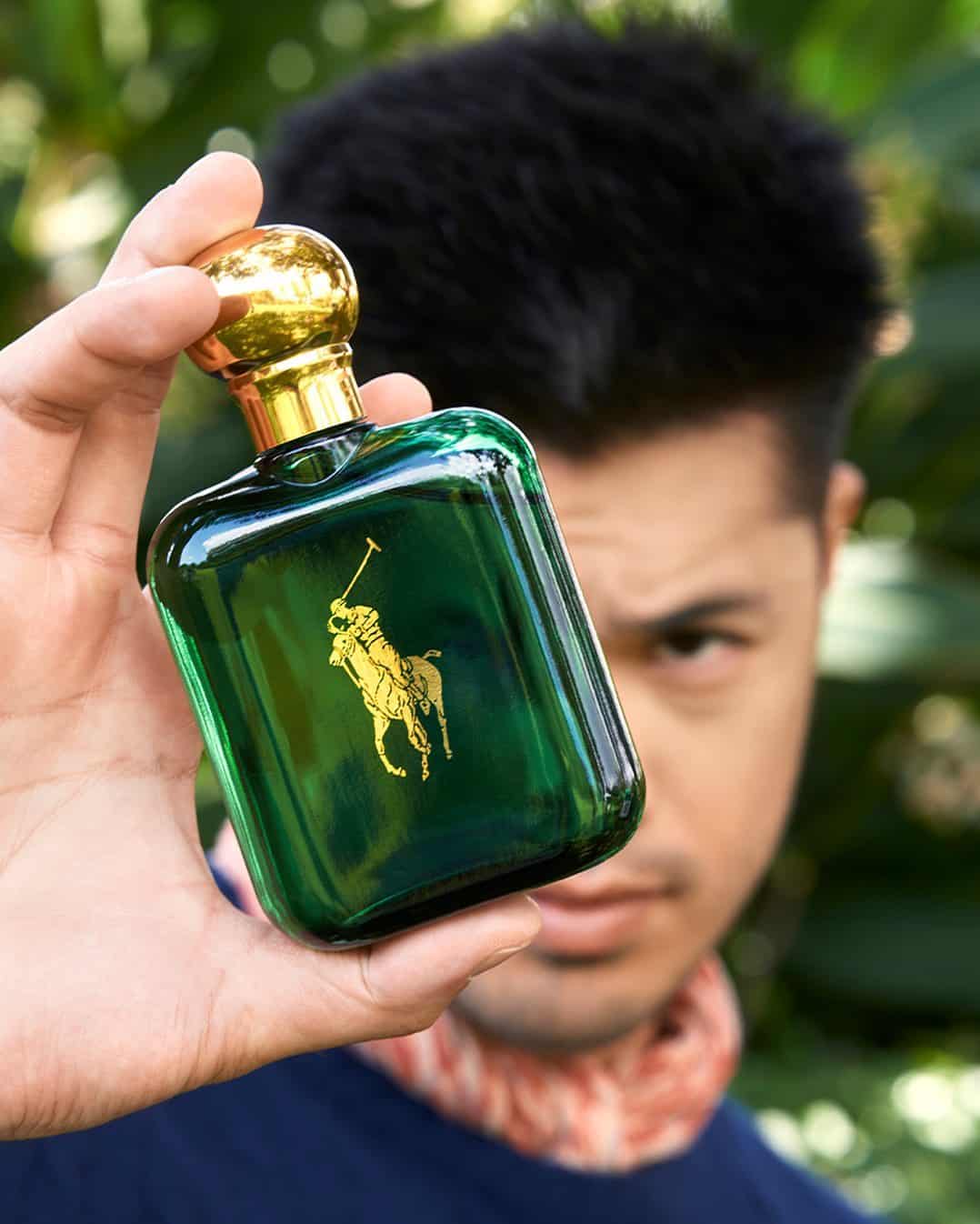 Holding a bottle of Polo EDT by Ralph Lauren