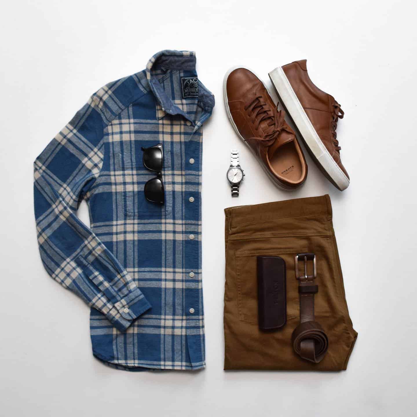 stylesofman How to wear blue flannel shirt