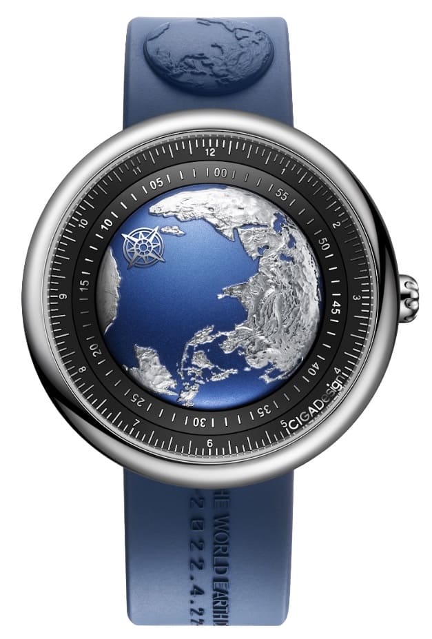 product shot of the Earth Day rendition of the Blue Earth Watch from CIGA
