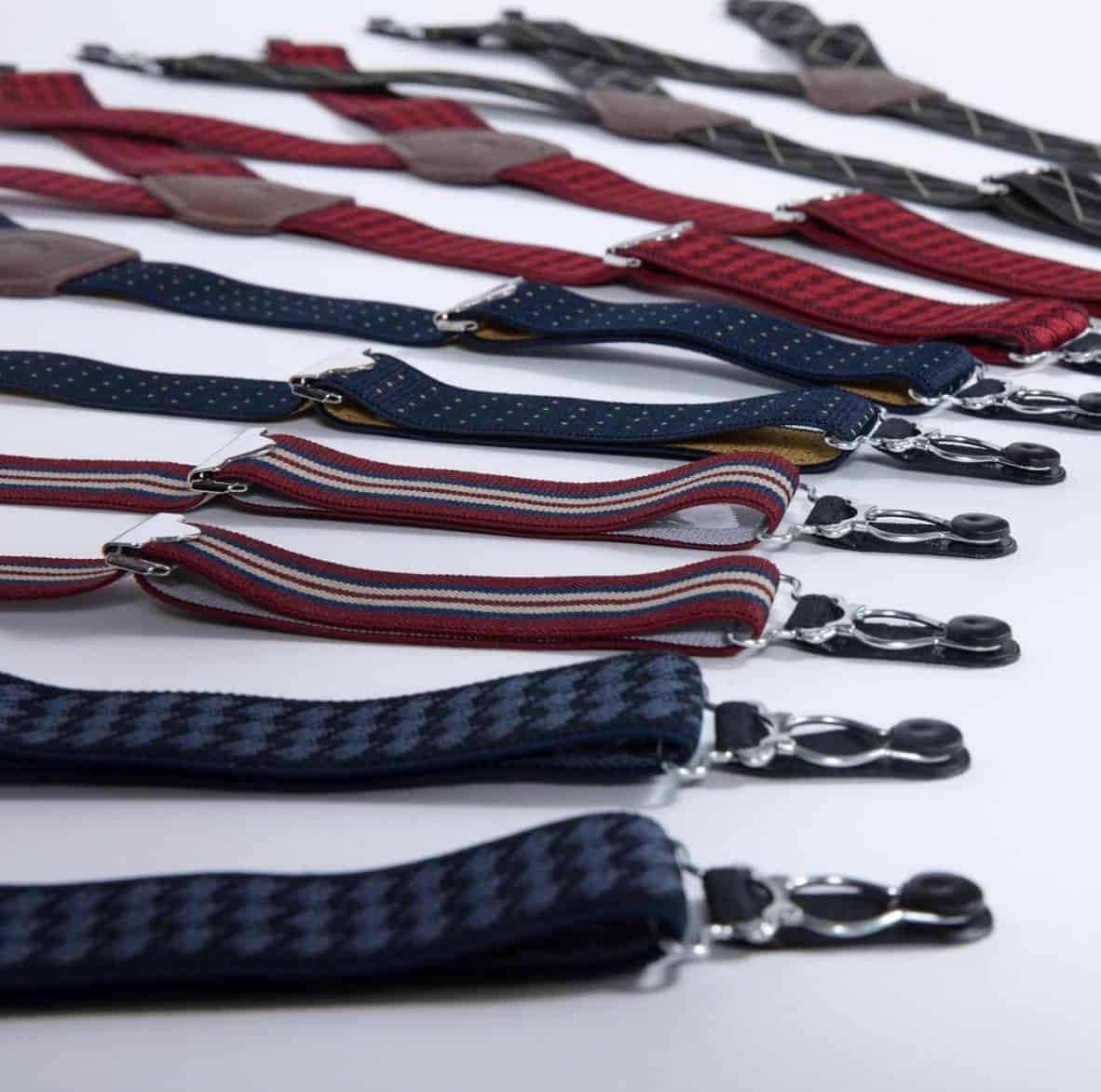 flat lay of suspenders