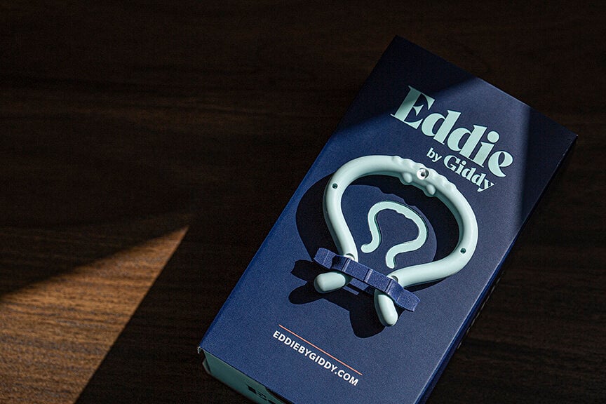 Eddie by Giddy product on top of the product box