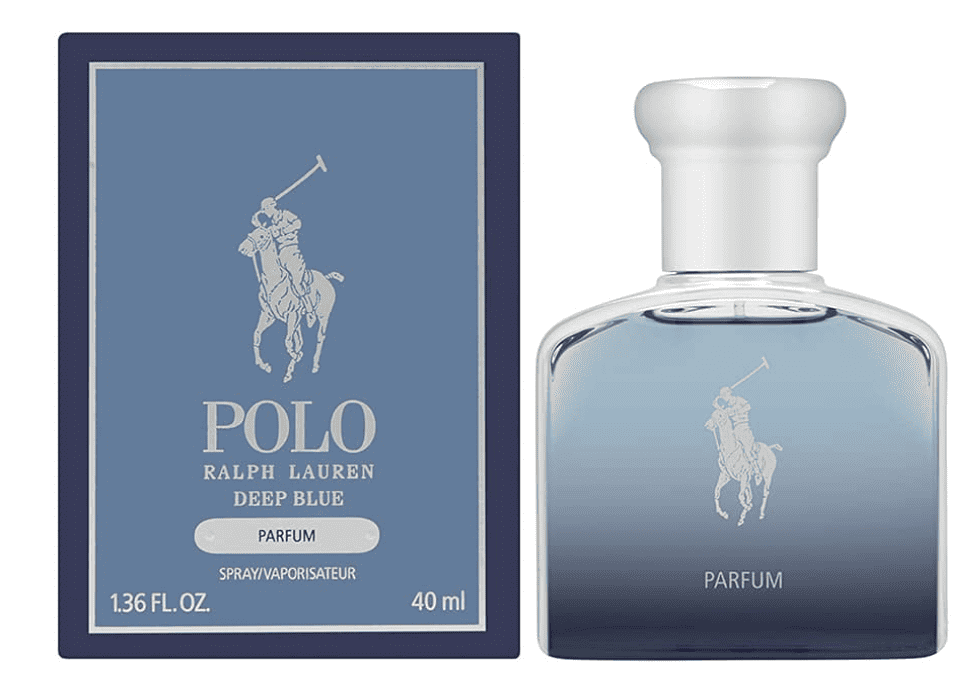 bottle of polo deep blue
