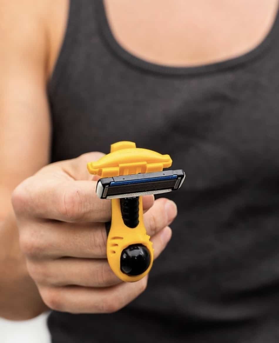 man holding a razor