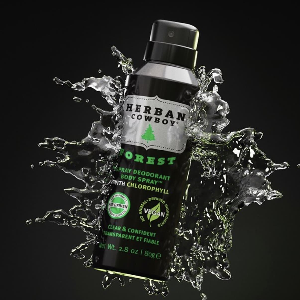 body spray with a water splash around it