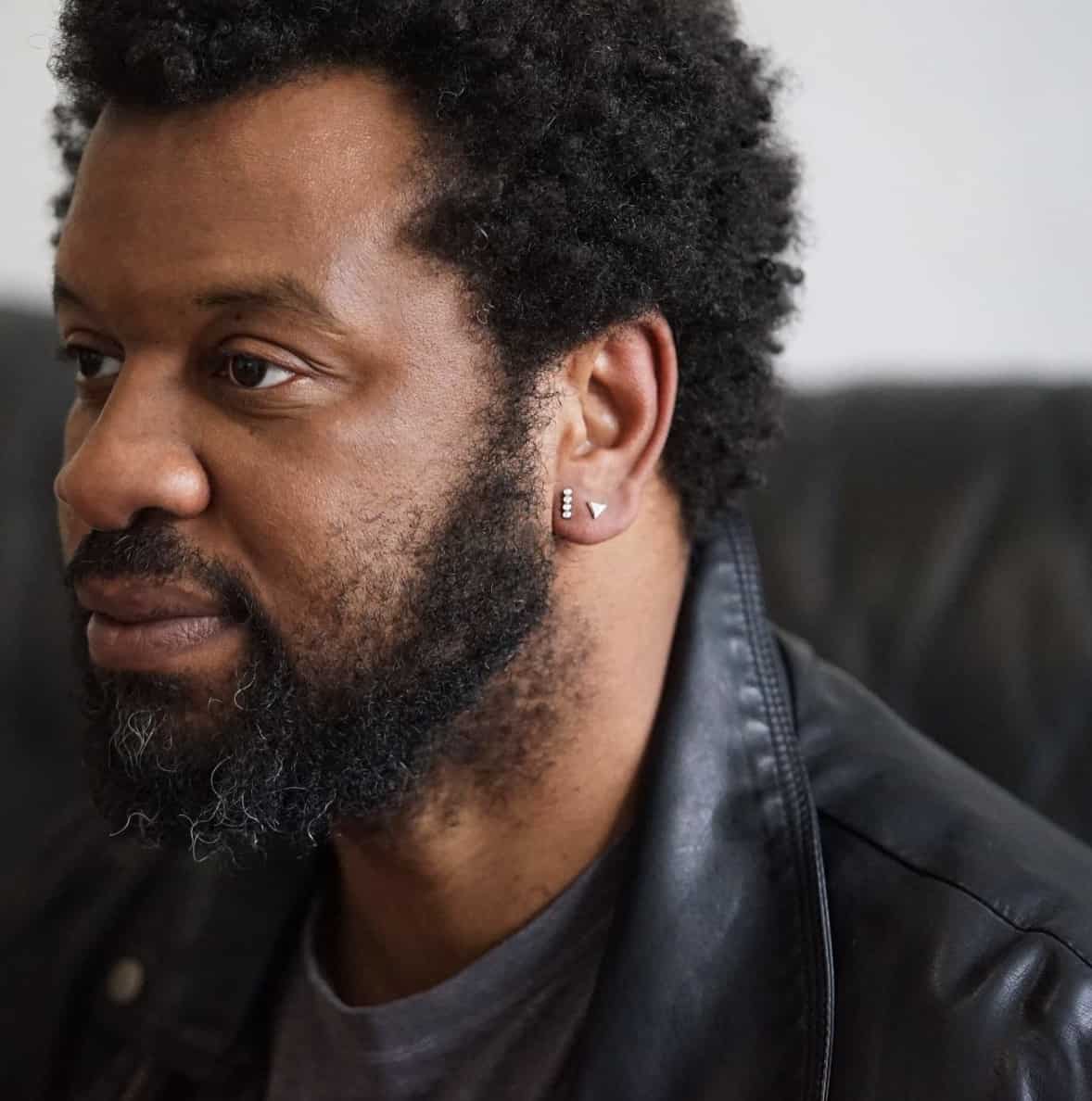 men's double lobe piercings