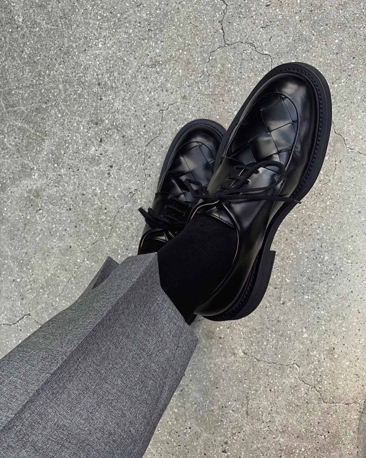 Bottega Black Derby Shoes
