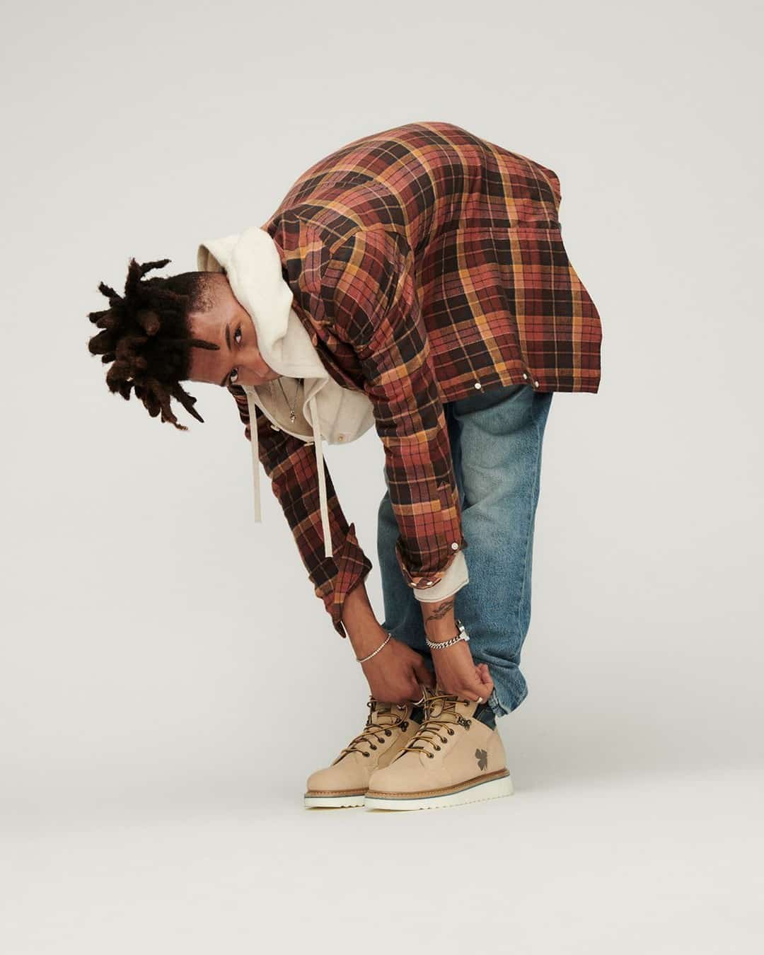 bending over in a pair of Wolverine by Lucky Brand