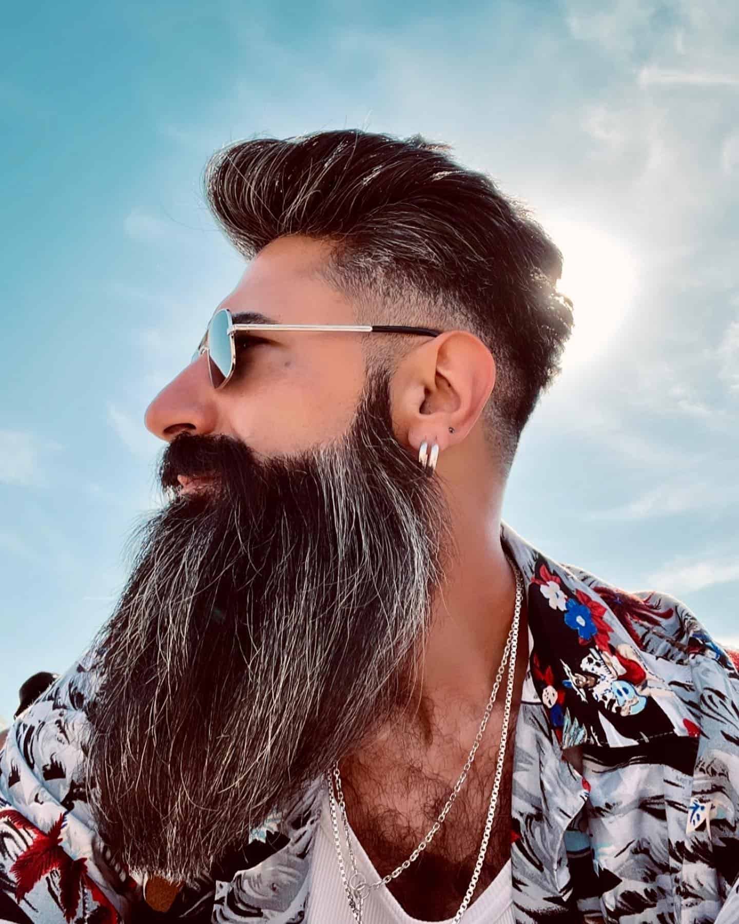 long beard in hawaiian shirt