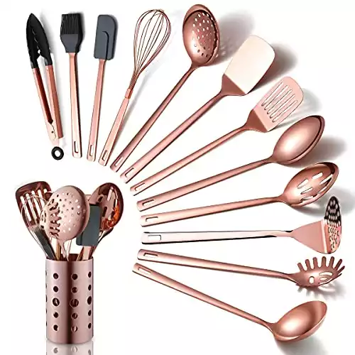 Copper Kitchen Utensils Set,13 Pieces Stainless Steel