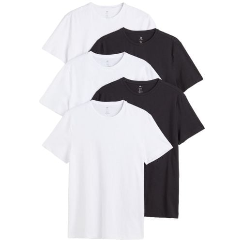 H&M 5 Pack Slim Fit T Shirts