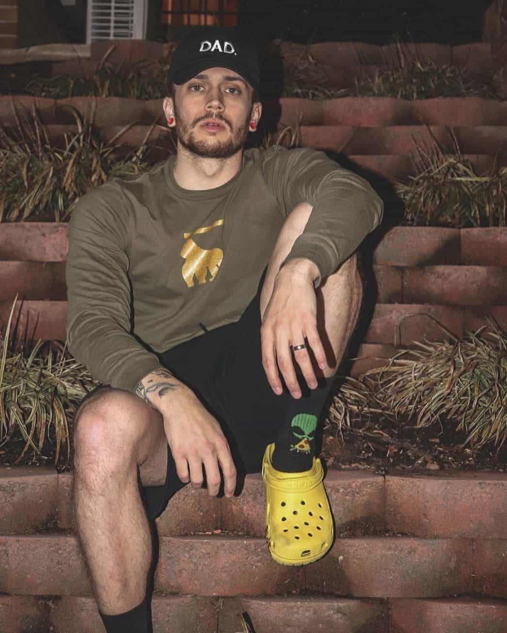 Cool Dad Sitting On Plantbox