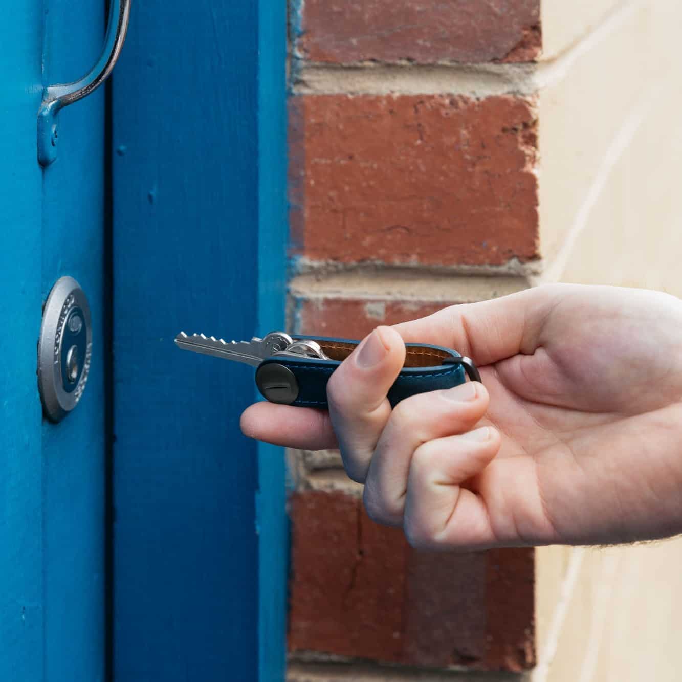 unlocking a blue door