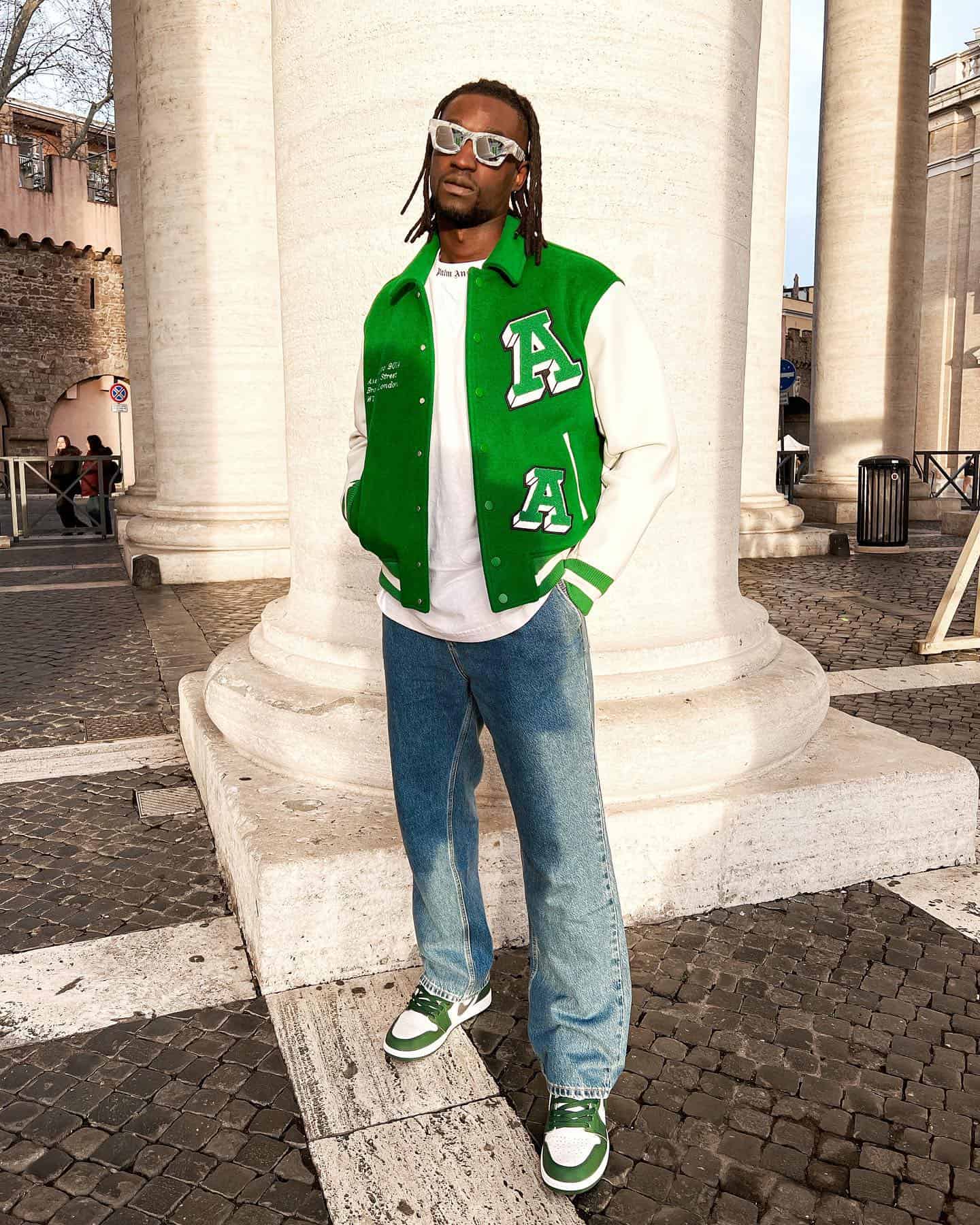 Standing in front of a pillar in Rome