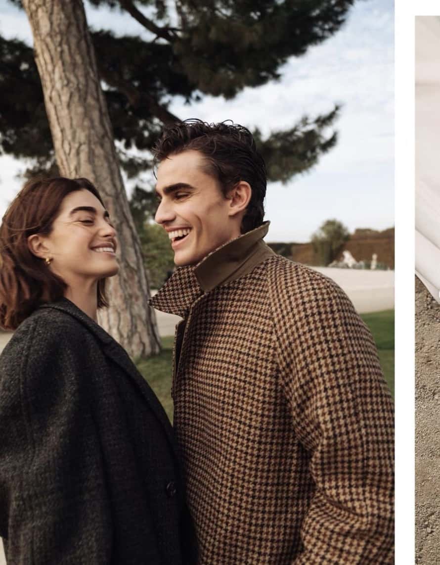 women and man smiling 